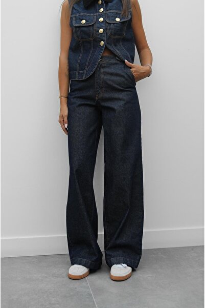 Havoş Dark Navy Velvet Collar Detailed Vest Pants Set