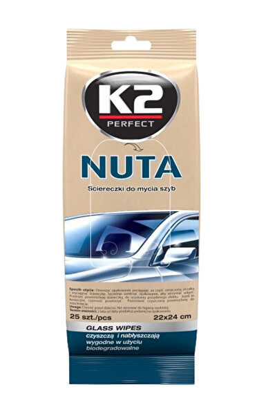 K2 Set 25 șervețele umede pentru curățare geamuri NUTA K500, 22 x 24 cm, fără...