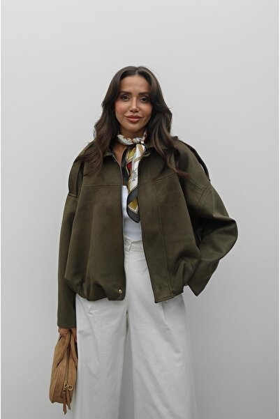 Havoş Χακί σουέντ μπουφάν Bomber