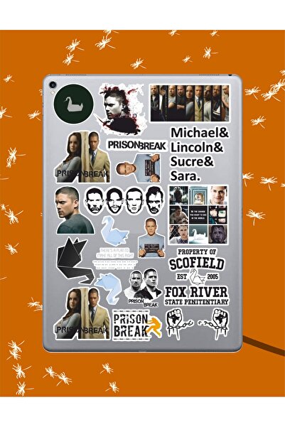 Hediyeni Al مجموعة ملصقات فرار من السجن |   ملصق للكمبيوتر المحمول والدفتر وا...