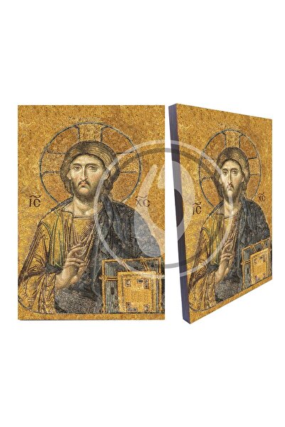 Olympos Tasarım ayasofya pantokrator Hz. isa ikonası, dini ahşap ikona