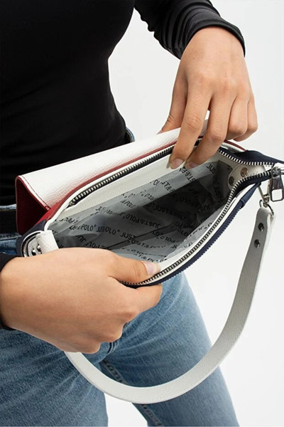 Just Polo حقيبة يد وكتف نسائية أنيقة مقاومة للماء مناسبة للاستخدام اليومي مقاس: 23 × 14 سم