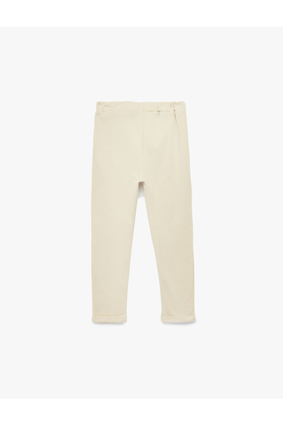 Koton Shardonlu Cotton Pocket Button Detailed Waist Tie-Up Trousers