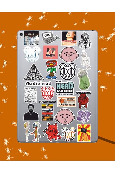 Hediyeni Al مجموعة ملصقات راديوهيد |   ملصق للكمبيوتر المحمول والدفتر والتابلت والهاتف ودفتر الملاحظات ومجلة البوليت