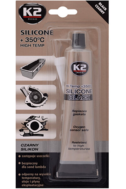 K2 Silicon pentru garnituri K2, SILICONE B210, temperatura maxima 350 Celsius, negru, 85 ml