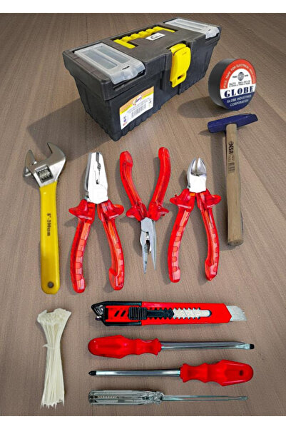 TuğçeEvGereçleri 12 Parça Komple Tamir Seti 3'lü Tornavida Seti 3'lü Pense Seti 14' Profesyonel Takım Çantası