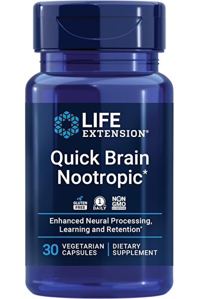 Life Extension Quick Brain Nootropic Lutein zeaxanthin gotu kola bacopa 30 Ve...