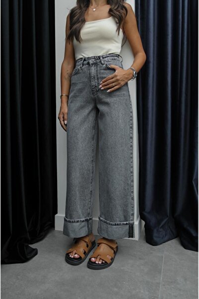 Havoş Blugi gri, învechiți, spălați, cu picioare pliate