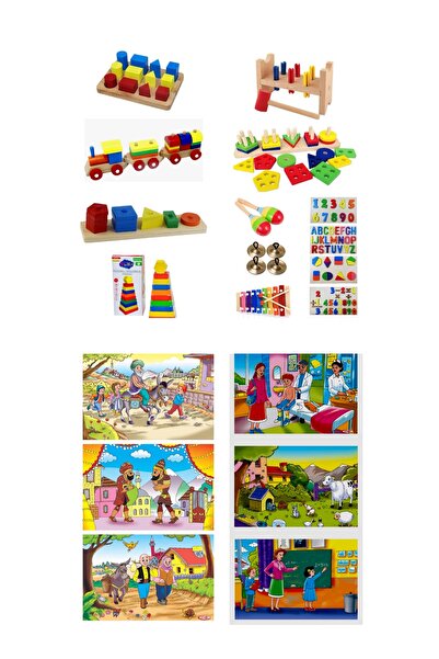 Toy Oyuncak Okul Öncesi Anaokulu Ahşap Kavram Oyuncakları Tak Çıkar Yapboz Pu...