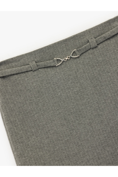 Koton Mini Skirt with Belt Detail and Metal Accessories