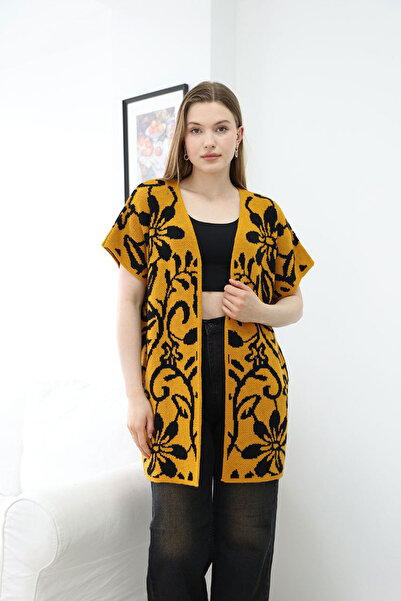 bacc Cardigan tricotat cu model cu jumătate de mânecă pentru femei BCES-252007