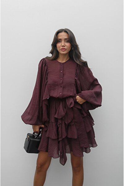 Havoş Φόρεμα με μανίκια με μπαλόνια με όγκο δαμάσκηνου