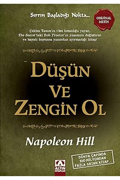 Alfa Yayınları Düşün Ve Zengin Ol + İrade Terbiyesi + Takılı Kalan Zihin: Düş...