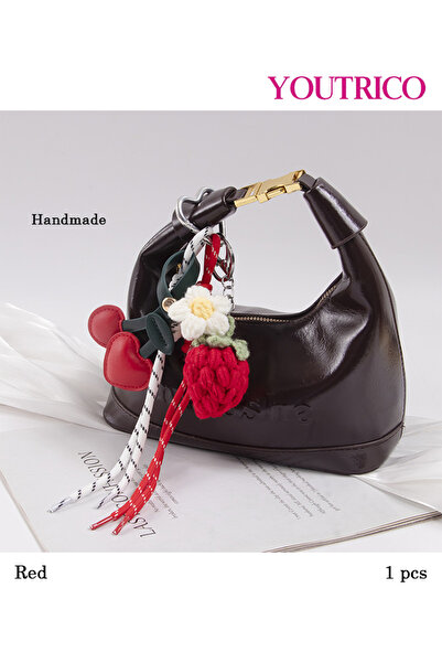 Youtrico سلسلة مفاتيح مضفرة فاخرة - حقيبة يدوية عتيقة مع حبل (قطعة واحدة)