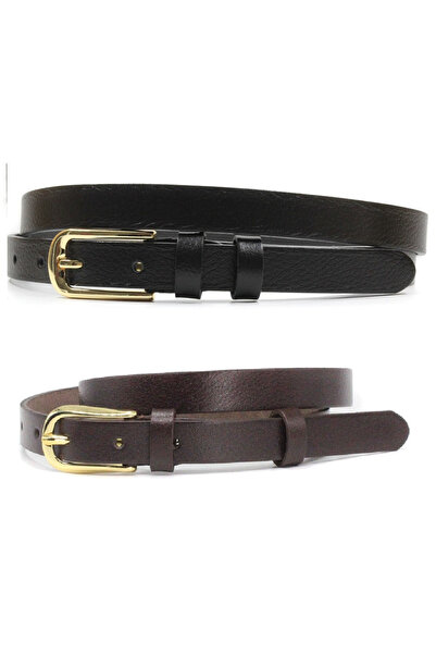 derikem %100 Hakiki Deri Şık Sarı Tokalı Kadın Kemeri