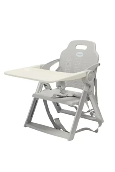 Fun Moment Foldable High Chair for Kids with Safety Harness and Removable Tray in Grey