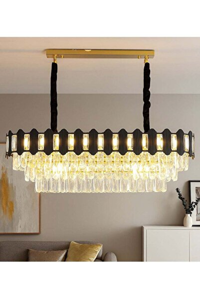 Hammer نجف مودرن قطر 800*300 ملم اسود مع ذهبي E14*10L