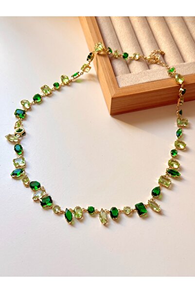 YOUES JEWELRY Çelik Dönmeyen Gema Kolye Zirkon Taşlı Kadın Kolye