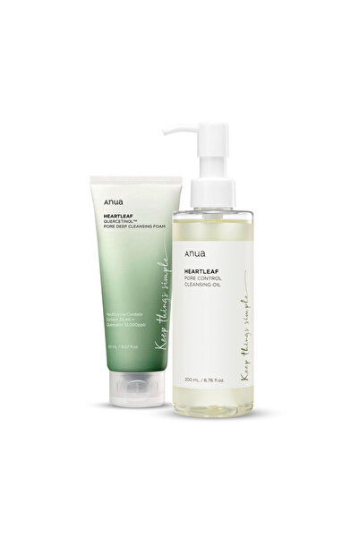 ANUA Anoa Heartleaf Deep Pore Cleansing Foaming Set (150ml + Heartleaf Oil Cleanser 200ml)