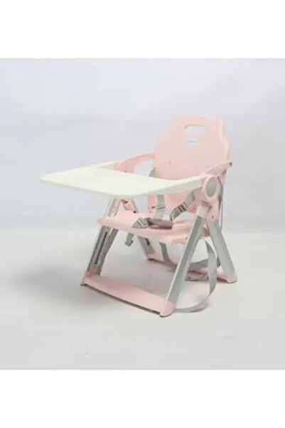 Fun Moment Foldable High Chair for Kids with Safety Harness and Removable Tray - Pink
