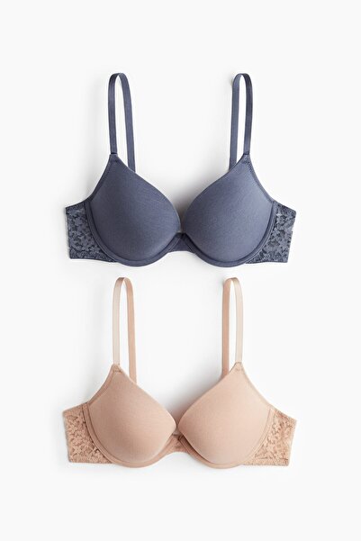 H&M 2’li Pamuklu Push-up Sütyen