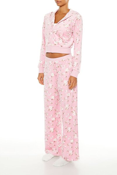 Forever 21 Çiçek Desenli Wide-Leg Pijama Altı