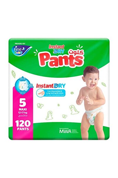 Fine Baby حفاضات أطفال سريعة الجفاف ماكسي مقاس 5 (12-17 كجم) 120 قطعة