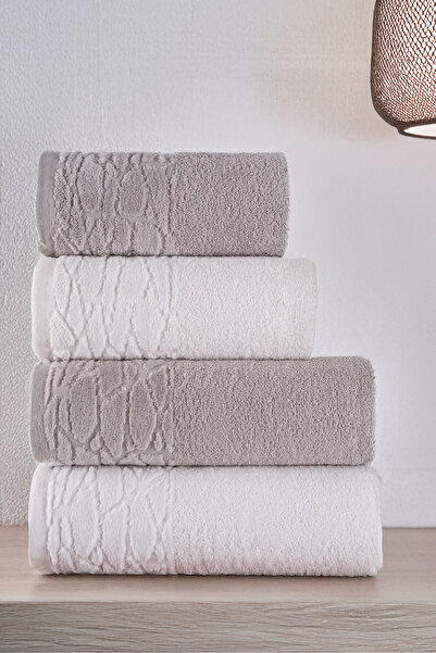 Miss Paris Home Leopard 4-Piece Bath and Hair Towel Set - Turkish Bath Set |   Soft, Quick-Drying and Durable