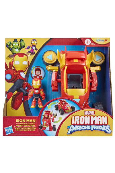 Hasbro MARVEL IRON MAN SI PRIETENII SAI UIMITORI SET VEHICUL 2 IN 1 SI FIGURINA IRON MAN