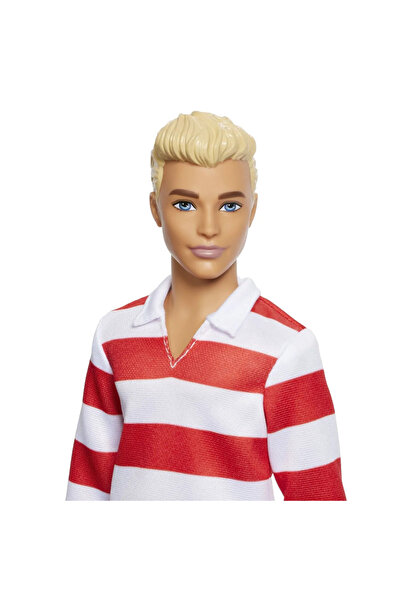 Barbie Ken Fashionista Blonde Doll with Red-White Polo