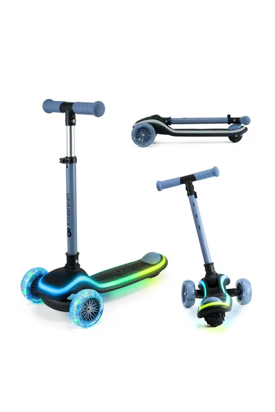 Kinderkraft Trotineta cu lumini raket, blue, copii varsta 6 luni pana la 2 ani