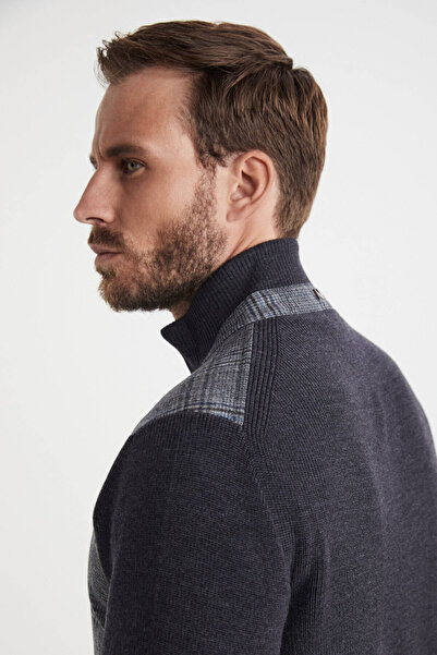 Hemington Yün Kumaşlı Tailor Triko Antrasit Hırka