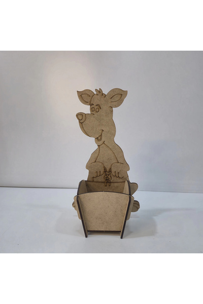 toptanetkinlikboyama Pen Holder Kangaroo Wooden Painting Set |   Educational Wooden Activity for Children |   Mdf Pen Holder Painting Product