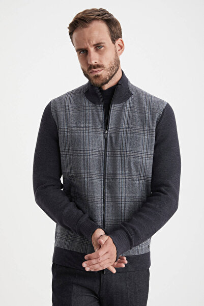 Hemington Yün Kumaşlı Tailor Triko Antrasit Hırka