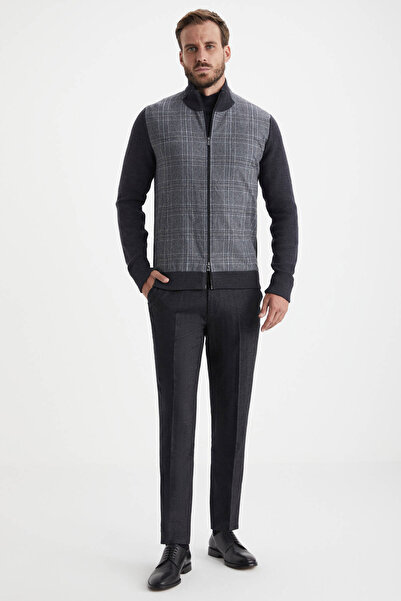 Hemington Yün Kumaşlı Tailor Triko Antrasit Hırka
