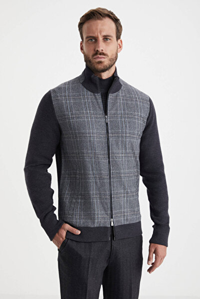 Hemington Yün Kumaşlı Tailor Triko Antrasit Hırka