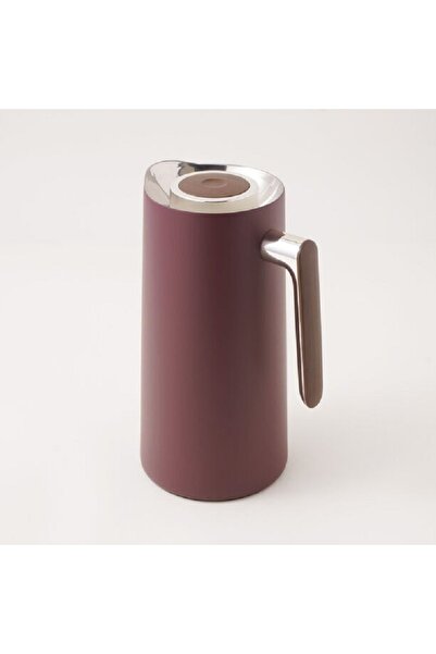 Dallaty 1L red steel vacuum flask with wooden handle
