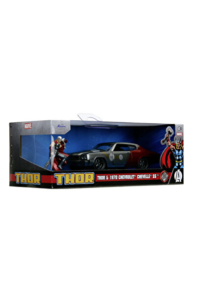 Simba JADA MARVEL SET FIGURINA METALICA THOR SI MASINUTA CHEVY CHEVELLE SS SCARA 1 LA 32