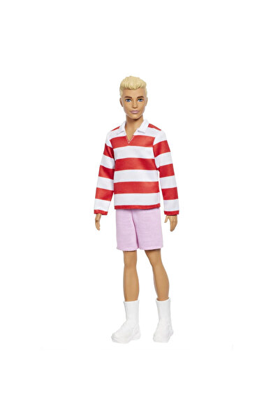 Barbie Ken Fashionista Blonde Doll with Red-White Polo