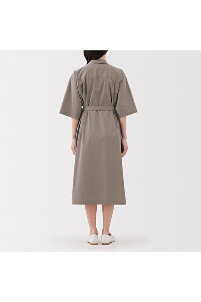 Muji Quick Dry Broadcloth 3/4 Sleeve Dress