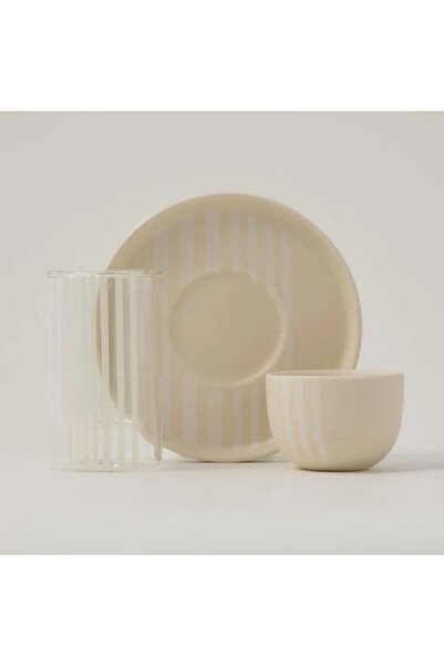 Dallaty طقم فناجين شاي وقهوة بيج 18 قطعة