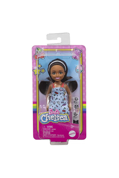 Barbie papusa chelsea creola cu par saten si rochita albastra, copii varsta 3...