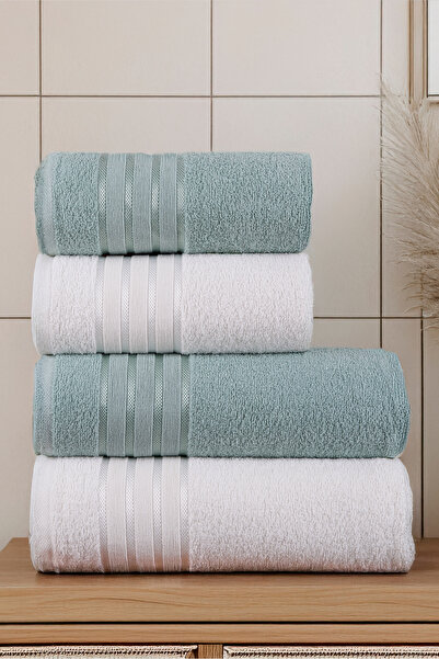 Miss Paris Home 4-Piece Luna Bath and Hair Towel Set - Turkish Bath Set |   Soft, Quick-Drying and Durable