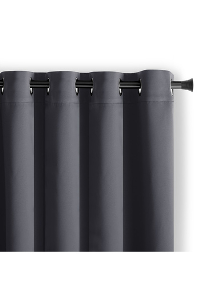Amelia Home Blackout curtain with classic style rings, Juliette, density 230 g/m2, 140x245 cm, gray