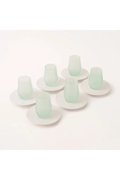 ORIAN طقم شاي من البورسلين الأبيض مكون من 12 كوبًا