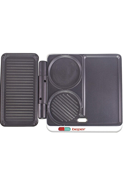 BEPER Multifunctional electric grill P101CUD500 4in1, 1000 W, 4 zones, Non-stick, Red/white