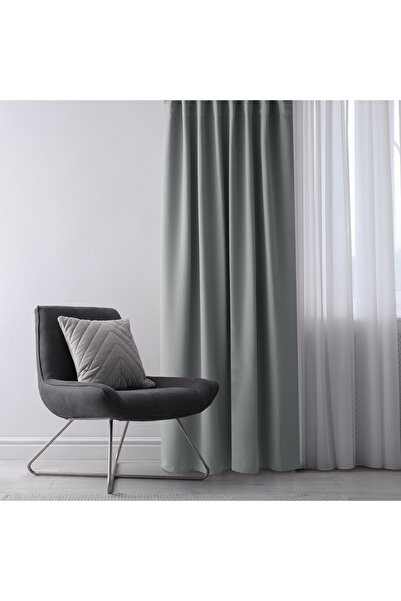Amelia Home Blackout drapery with classic style drapery, Juliette, density 230 g/m2, 140x270 cm, light gray