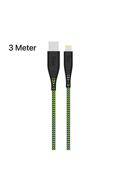 GOUİ 3 meter fabric iPhone cable