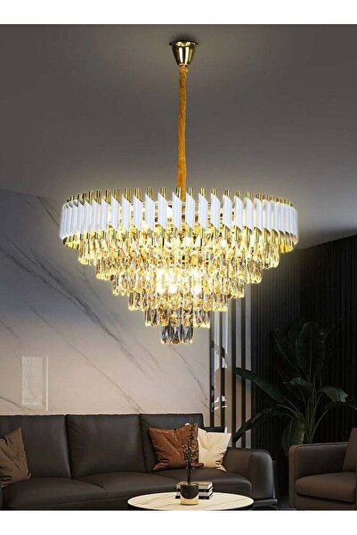 HAMER Modern white and gold chandelier E14 80 cm