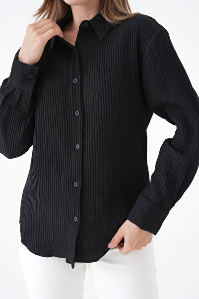 MAMAYAGA Women's Shirt Lapel Front Buttoned Straight Long Sleeve Comfortable Fit Curve Large Bedeb Summer Shirt